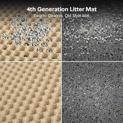 WePet Cat Litter Mat, Kitty Litter Trapping Mat, Honeycomb Double Layer Mats, No Phthalate, Urine Waterproof, Easy Clean, Scatter Control, Catcher Litter Tray Box Rug Carpet - color: #04 Beige