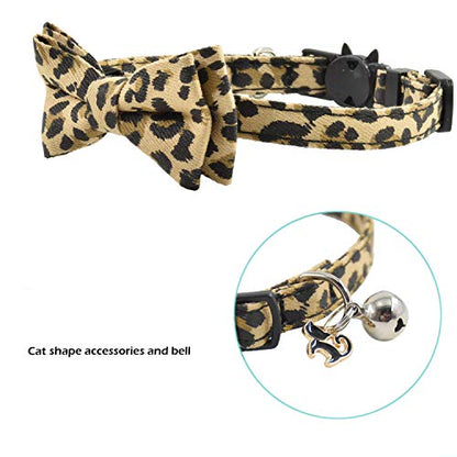 Bowtie Cat Collars Breakaway with Bell, Adjustable Cute Kitty Collars Safety Buckle Kitten Collar for Cat Puppy 7.5-11in (16) - color: 16
