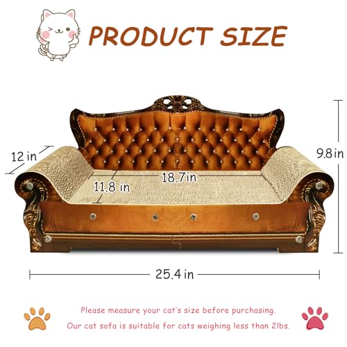 Luxury Cardboard Cat Scratcher Sofa Bed, Couch Shaped Scratching Board, Scratch Lounge with Catnip, Cat Scratcher for Indoor Cats Large Brown - color: Brown Lounge