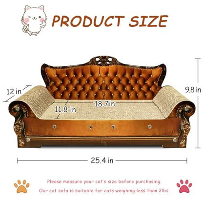Luxury Cardboard Cat Scratcher Sofa Bed, Couch Shaped Scratching Board, Scratch Lounge with Catnip, Cat Scratcher for Indoor Cats Large Brown - color: Brown Lounge