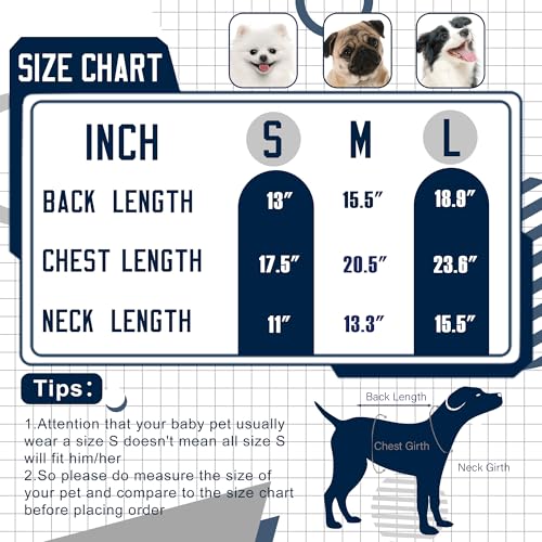 Dallas Small Dog Sweater Football Theme Turtleneck Knit Dog Sweaters for Small Pets Warm Winter Cat Dog Clothes - color: blue&grey, size: Large
