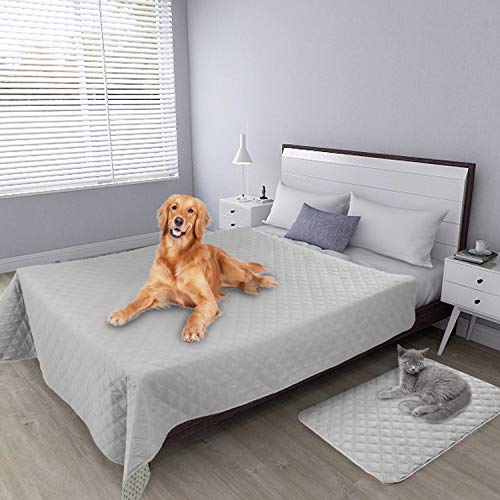 Easy-Going 100% Waterproof Dog Bed Cover, Non-Slip Pet Blanket for Furniture, Washable Couch Cover, Repleasement Sofa Cover (52X82 in,Light Gray) - color: Light Gray, size: 52x82 in