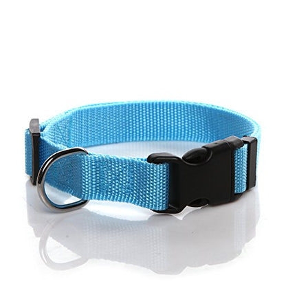 SALO Nylon Dog Collar, Adjustable Dog Collars for Medium Large Dogs,3/4 Inch Wide - color: Blue, size: 3/4"x 14-21"