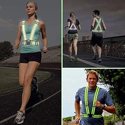 Chiwo Reflective Vest Running Gear 2Pack, High Visibility Adjustable Safety Ves for Night Cycling,Hiking, Jogging,Dog Walking - color: Green Orange