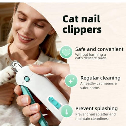 Clipper Cat Nail with Adjustable 3-Size Trimming Hole & Hidden Nail File Safe No-Mess Trimmer with Adjustable Round Hole (1–3.5 mm) for Kittens, Cats & Small Pets | Easy Home Grooming (Pink) - color: Pink