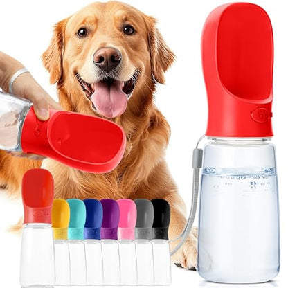 Mr. Pen- Portable Dog Water Bottle, 19 oz, Large, Leak Proof Puppy Water Dispenser with Drinking Feeder for Pets, Outdoor Walking, Hiking, Travel, Not Dishwasher Safe - color: Red