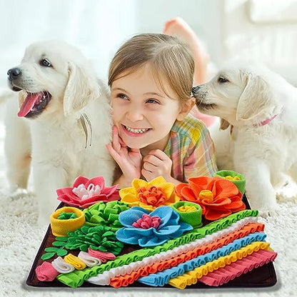 Snuffle Mat for Dogs, Sniff Mat Slow Feeding Mat for Small Pets Cats, Rabbits - Help Stress Relief and Training - Stimulate Your Pet's Foraging Skills! (Brown) - color: Brown