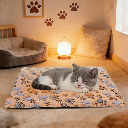 Self Warming Cat Bed, 28×20 inch Self Heating Cat Dog Mat, Non-Electric Warm Thermal Pet Pad for Indoor Outdoor Pets, Non-Slip Bottom, Washable (Coffee) - size: Large
