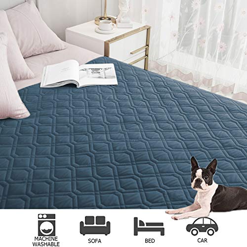 Ameritex Waterproof Dog Bed Cover Pet Blanket for Furniture Bed Couch Sofa Reversible - color: Navyblue+stoneblue, size: 30x53 Inch (Pack of 1)
