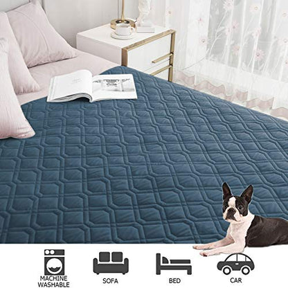 Ameritex Waterproof Dog Bed Cover Pet Blanket for Furniture Bed Couch Sofa Reversible - color: Navyblue+stoneblue, size: 30x53 Inch (Pack of 1)