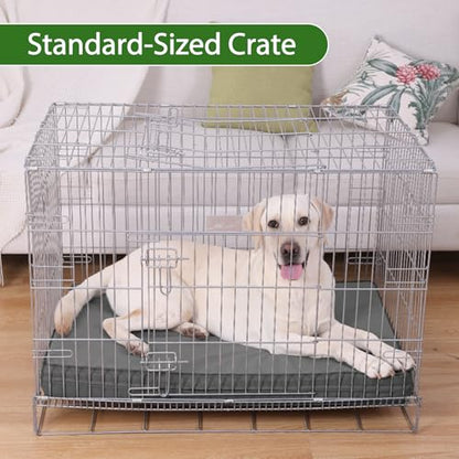 Vonabem Outdoor Waterproof Dog Bed Washable, Extra Large XL Pet beds 44 inch,Wipeable Leather Anti-Slip Kennel Pads with Removable Cover Reversible, 44"x32" Grey - color: Grey, size: XL(44*32*4)