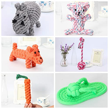 6 Pack Ferret Rope Chew Toys Durable Knotted Rope Tug Perfect for Teething Mammals Cotton Claws Grinding Toys Interactive Dog Cat Toy Set