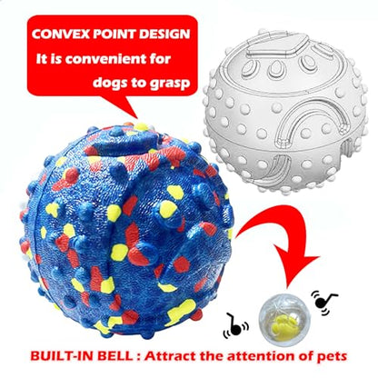 Dog Ball Squeak Toys Indestructible Float On Water Fetch Bouncy Durable Solid Rubber Ball for Puppy Small and Medium Dogs Playing Toys(Bell Ball 4Pcs) - color: Bell ball 4Pcs