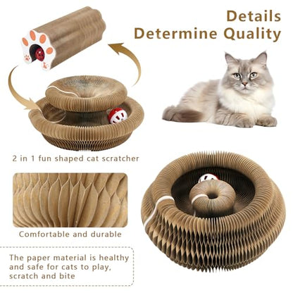 SEPAZON Kitlty Cat Toys Kurliz Cat Scratcher, Magic Organ Cat Scratching Board, Recyclable Cardboard Scratch Pad for Bored Indoor Cats Accordion Interactive Toys for Pet Claw Care