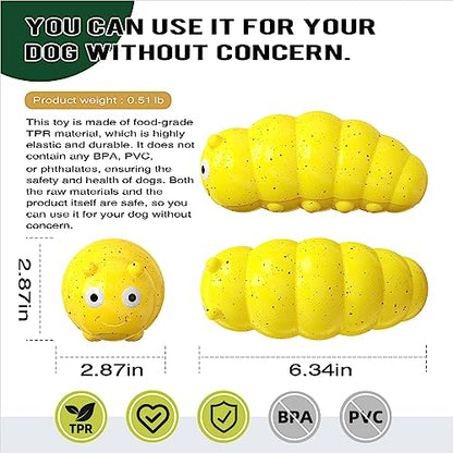 LiuMelinda Dog Chew Toys for Aggressive-Chewers - Indestructible Dog Toy for Aggressive Chewer，Tough Chew Toys for Dogs （Rubber Yellow-Insect） - color: 04-Yellow-Insect