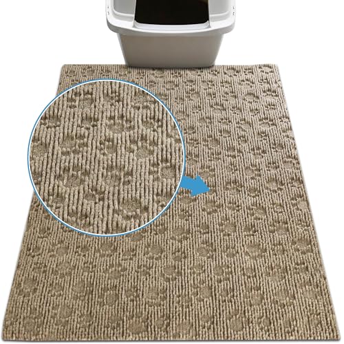 Drymate Cat Litter Box Mat, Litter Trapping Mat, Waterproof, Urine-Proof, Absorbent, Machine Washable, Soft on Paws, Contains Mess, Protects Floors, Kitten Supplies, Tan, 28x34 XL - color: Tan, size: 28x34 Inch (Pack of 1)
