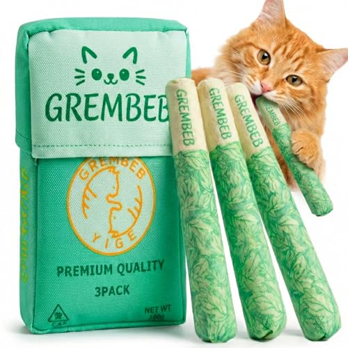 3 Pcs Catnip Toys for Indoor Cats, Funny Cigarette-Shape Cat Chew Toy for Kitten Teething, Soft & Durable Kicker Plush Gifts Interactive Organic Cat Nip Sticks to Relieve Boredom & Anxiety - size: 3Cigar-Stick