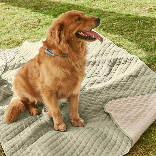 NICETOWN 100% Waterproof Dog Blanket Sofa Covers Couch Cover for Pets Cats Furniture Protector Dog Travel Bed Reversible Washable Mat for Car Floor, 82" W x 82" L, 1 Panel, Beige/Khaki - color: Beige/Khaki, size: 82"L x 82"W x 0.15"Th