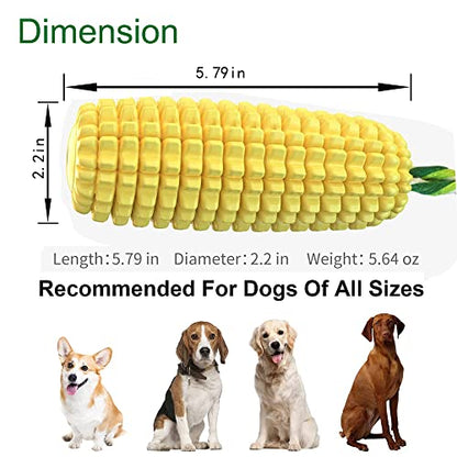 Chew Toys for Aggressive Chewers - Toothbrush Squeaky Interactive Corn Stick Toy for Small Medium Dogs - Teeth Cleaning
