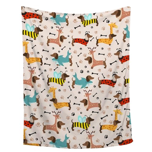 Aniruddha Dachshund Blanket,Dachshund Dog Throw Blanket Dog Lovers Gifts for Women,Lightweight Blanket for Bedroom Sofa Decor,Teens Size-50"x60" - color: Dachshund Dogs, size: 50"x60"-Full Size
