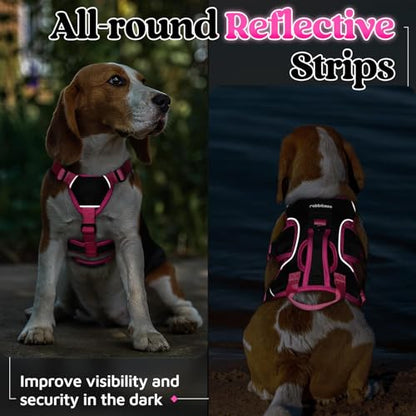 rabbitgoo Escape Proof Dog Harness Small Sized Dog, Soft Padded Full Body Pet Harness, Reflective Adjustable Vest with Lift Handle and Leash Clip for Walking Hiking Training, Pink & Black, S - color: Pink & Black, size: Small (Pack of 1)