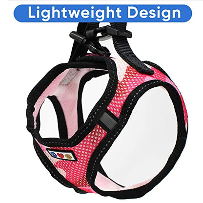 Pawtitas Dog Vest Harness Made with Breathable Air Mesh | All Weather Vest Harness for Extra Extra Small Puppies and Cats with Quick-Release Buckle - Extra Extra Small Pink Camo Mesh Dog Harness - color: Pink Camouflage, size: 2 Extra Small