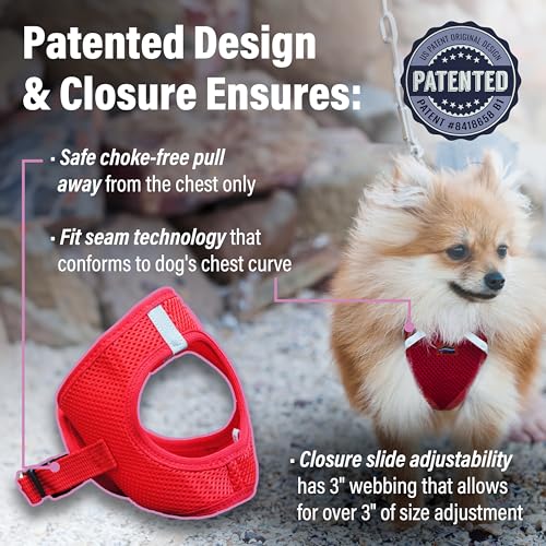 Doggie Design Dog Harness - No Choke Dog Harness, Dog Vest, Mesh Polyester, Pet Harness, Simple Step in and Go Design, Harness for Dog - Red, XS - color: Red, size: XX-Small
