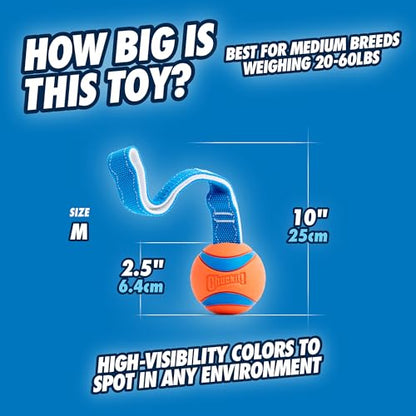 Chuckit! Ultra Tug Dog Toy, Medium Fetch and Dog Ball Tug Toy for Dogs 20-60 Pounds - size: Medium, style: Ultra Tug