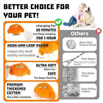 Interactive Dog Toys Rechargeable Moving Puppy Toys to Keep Them Busy, Touch Activated Puppy Toys, Puppy Dog Birthday Gifts, Electric Plush Entertainment Toy for Small & Medium Dogs - color: Orange Chicken