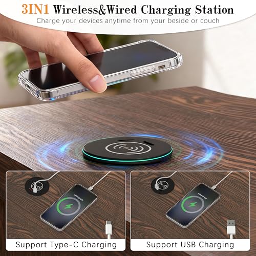 Dog Crate Furniture,Wooden Dog Crate End Table with Storage Drawer&Cushion&Tray, QC3.0 Wireless Charging,Dual USB,Small Dogs Rustic Style - color: Rustic Brown, size: 25.0"L x 19.0"W x 24.0"H