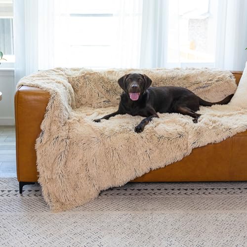 Best Friends by Sheri Calming Shag Cat and Dog Blanket with Non-Skid, Water Resistant Base, Machine Washable, Taupe, 60" x 80" - color: Taupe, size: 60" x 80"