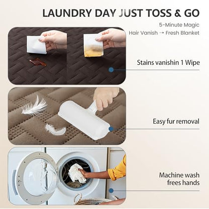 gogobunny 100% Double Sided Waterproof Dog Blanket Soft Pet Bed Cover Reversible Protect Furniture Couch Sofa Car for Puppy Cat (Dark Coffee/Light Coffee, 30x30 Inch (Pack of 1)) - color: Dark Coffee/Light Coffee, size: 30x30 Inch (Pack of 1)