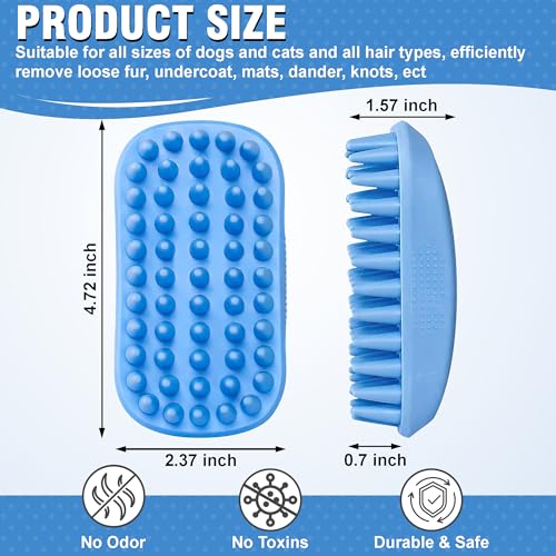 Dog Shampoo Brush & Dog Shower Brush, Upgraded Pet Grooming Bath Brush with Soft Silicone Bristles, Adjustable Handle Massage Comb for Long & Short Hair Dogs and Cats - color: Pet Silicone Shampoo Brush 2