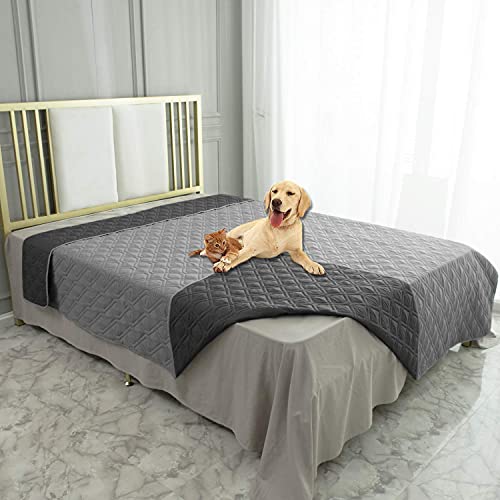 Ameritex Waterproof Dog Bed Cover Pet Blanket for Furniture Bed Couch Sofa Reversible - color: Grey+dark Grey, size: 52x82 Inch (Pack of 1)