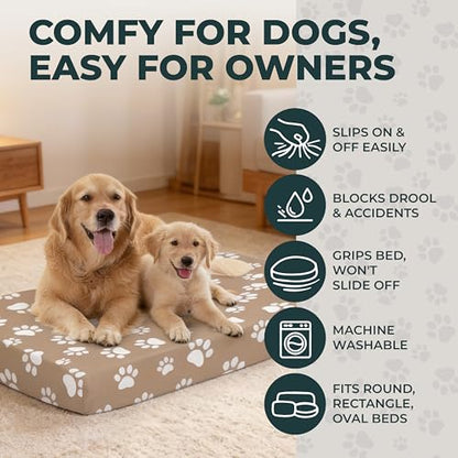 DUKE&LEFTY Furever Dogbed SLIPCOVER-Soft Stretchy Petbed Cover-Universal-Easy to Remove (Zipper Free) -Black/Small - color: Black, size: Small-24"x18"x4"