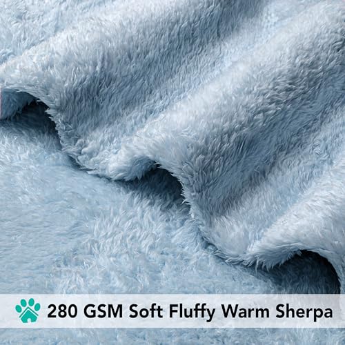 PETAMI Fluffy Fleece CAT and Dog Throw Blanket, Blue, Medium - color: Blue, size: Medium (29x40)