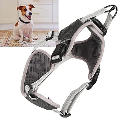 Dog Vest Harness Adjustable Reflective Chest Strap for Large Medium Dogs - Anti - Lost 360° Pressure Relief, Comfortable Fit, Night Safety (S) - size: S
