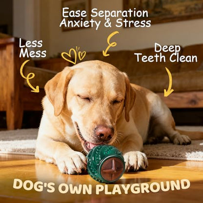 Interactive Dog Toys with Built-in Treats: Rolling Lick Ball for Dogs, Beef Flavor Enrichment Dog Treat Toy to Keep Them Busy, Mental Stimulation Toys for Small Medium Large Breed, Indoor Outdoor Use