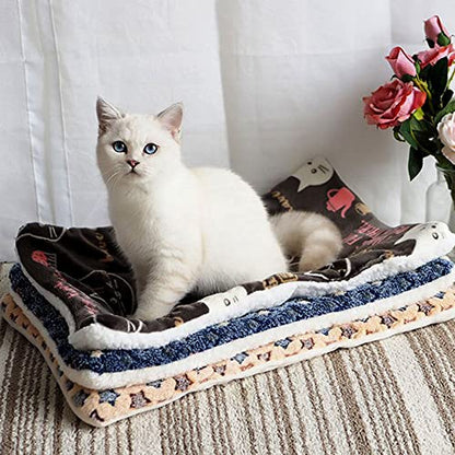 FJWYSANGU Pet Blanket Premium Fluffy Flannel Cushion Soft and Warm Mat for Dogs Cats(Star/Blue,Large) - color: Star/Blue, size: Large