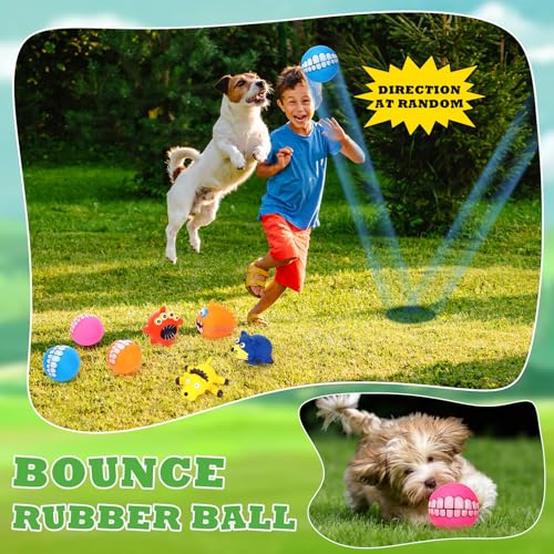 Shappy 20 Pcs Squeaky Dog Toys, Latex Rubber Dog Toys Bulk Soft Squeak Chew Balls Assorted Animals Puppy Fetch Interactive Play for Medium Large Pets(Cute) - style: Cute