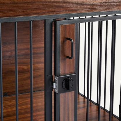 Amazon Basics Furniture Style Dog Crate, Sturdy Wooden Pet Kennel, End Table with Space for Pet, Two Bowls Included, 30" x 20.4" x 23.6", Walnut - size: 30''