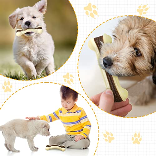 Sosation Bones Shaped Dog Toys for Aggressive Chewers, 2 Pack Christmas Dog Chew Toys Puppy Teething Nylon Beef Flavor for Large/Medium/Small Puppies Breeds(Curved Bone,Large, Small) - size: Large, Small, style: Curved Bone