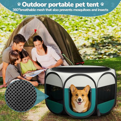Foldable Large Playpen for Cat Dog - Portable Cats Dogs Kennel Pop Up Dog Playpens, Small Pets CrateTent Cage with Carrying Case for Outdoor Travel - style: L