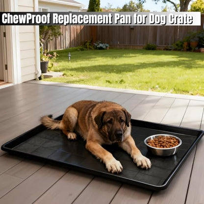 2 Pack Dog Crate Tray, 35.2" L x 23.2" W ChewProof Replacement Pan for Dog Crate, Large Plastic Bottom Pan Liner Drip Trays Pan for Pet Crates Kennels