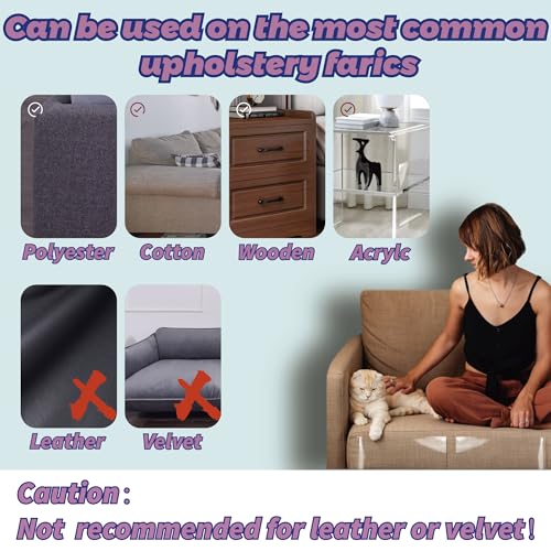 Anti-Cat Scratch Furniture Protector-12-Pack –Single-Sided, Heavy-Duty Self-Adhesive Tape, No-Residue for Couch, Doors & Walls - NO PINS - size: 12P NO Pins