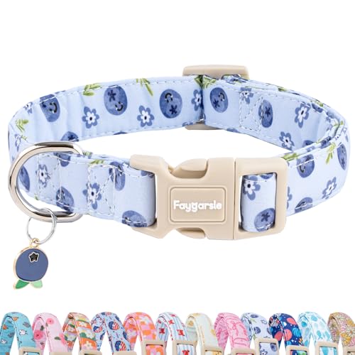 Faygarsle Blueberry Pattern Dog Collar for for Summer Small Medium Large Dogs Light Blue XS - color: Blueberry, size: Extra Small
