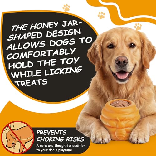 Gemscream 1 Pack Large Dog Toys for Aggressive Chewers, Dog Treat Dispensing Toy to Keep Them Busy, 2-in-1 Fillable Holder with 2 Cups and Food-Dispensing Lids for Large Medium (Yellow) - color: Yellow