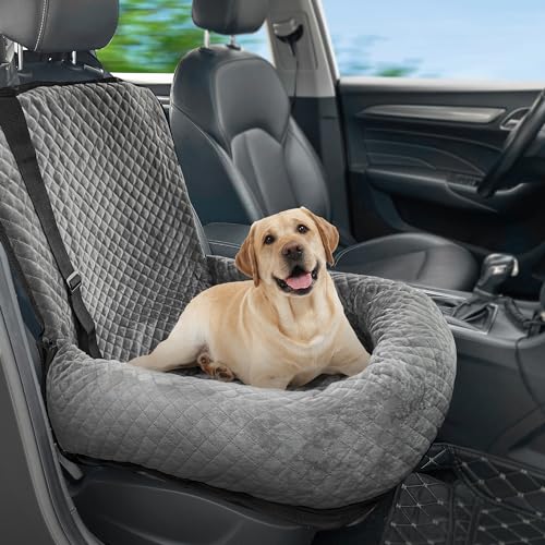 Dog Car Seat for Small Medium Dogs,Detachable Washable Travel Safety Pet Booster Seat, Comfy Ultra Soft and Multifunctional Car Travel Bed,Grey - color: Gray, size: Small