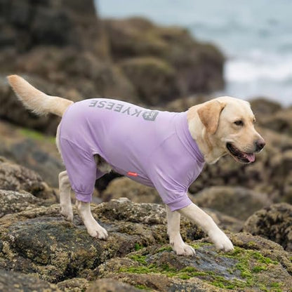 KYEESE UV Protection Dog Shirt, UPF 50+ Cooling Summer Jumpsuit for Medium Large Dogs, Breathable Reflective Shedding Control Dog Sun Shirts, Quick-Dry Dogs Onesie Pet Clothes, Purple, 2XL - color: Purple, size: XX-Large (40-58lbs)