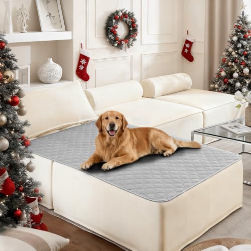 Waterproof Dog Bed Cover Pet Blanket, Soft Couch Cover for Dogs Washable, Non-Slip Dog Blanket Protect Furniture Couch Sofa Car for Puppy Large Dogs Cat (40x50 Inch, Light Grey) - color: Light Grey, size: 40" x 50" (Pack of 1)